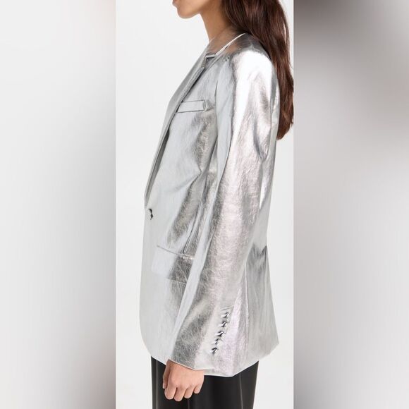 NWT A.L.C Dakota Jacket Metallic silver size 2 - Picture 4 of 16
